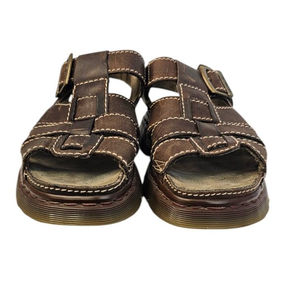 Dr. Martens Mens Vintage Fisherman Leather Sandals, Buckle, Brown, Size 10 - Picture 5 of 11
